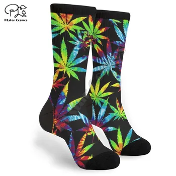 Чорапи от плевели Памучни чорапи с 3D принтом, Ярки Маркови Топли чорапи, модни ежедневни чорапи унисекс
