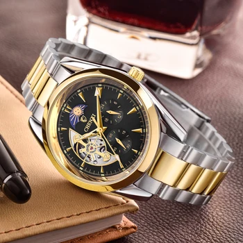 2023 CHENXI Watch Мъжки Златен Часовник С Турбийоном Модерен Часовник Фаза на Луната Автоматични Механични Ръчни Часовници за Мъже Reloj Hombre Montre Homme