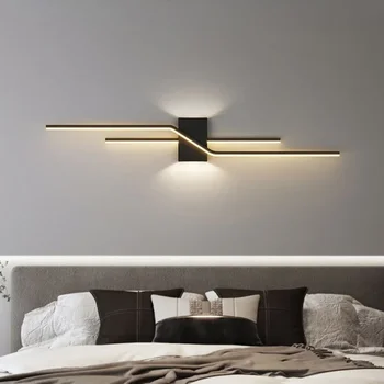Модерен стенен лампа на черно-бял фон с led осветление За всекидневната, прикроватной нощни шкафчета в спалнята, вътрешно осветление, стенни аплици