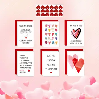 12x Картички за Свети Валентин във формата На Сърце, Празни Картички за Бележки на Юбилейни парти