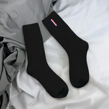 Чорапи с флага на Франция Мъжки Дамски Чорапи с весел флага на Франция Чорапи с флага на Франция Новост Пролет Лято Есен Зима Чорапи Подаръци