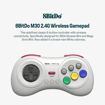 8BitDo M30 2.4 G Мини Геймпад Гейм Контролер за Sega Genesis Mini Mega Drive Аксесоари за Мини-Конзоли за Игри