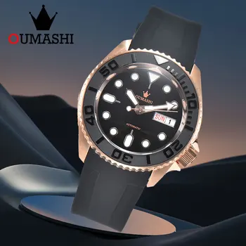 Мъжки часовник OUMASHI 007 Нови мъжки луксозни автоматични механични часовници с механизъм NH35 Водоустойчив часовник от неръждаема стомана