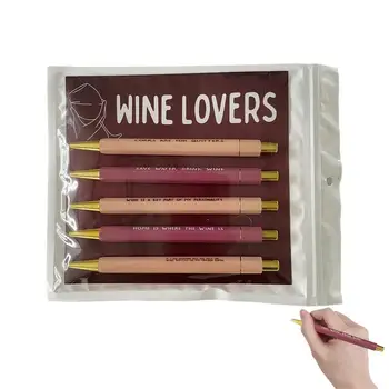 Луксозни писалки с гелевыми мастило, 5 бр., комплект химикалки цвят бордо за любителите на виното, канцеларски материали за офиси домашен клас и най-високо качество