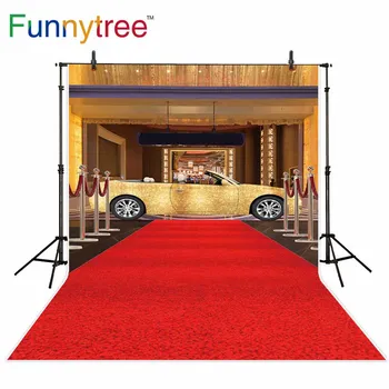 Забавен фон от дърво за фото студио, червения килим пътека, за рожден ден на автомобила, луксозно парти, професионален фон за една фотосесия, photobooth