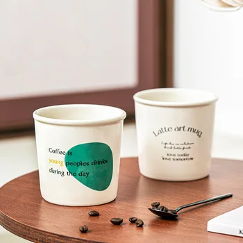 Керамична ръчно Хартиена чаша в стил Ins, чашата за Кафе, Шарени Офис Домашни чаша за закуска в скандинавски стил за жени