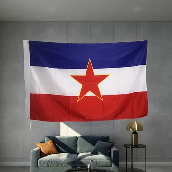 Флаг на Югославия, Флаг на страната на Европа, Национален банери, печатни флаг, на капака на клапана от полиестер, Месингови втулки, индивидуален графичен дизайн на открито