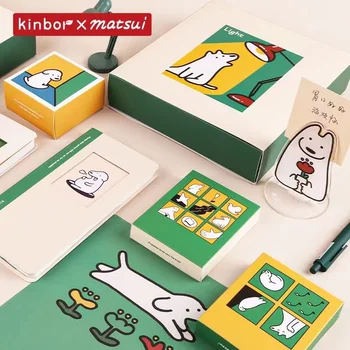 Kinbor x matsui Healing Dog Проверка Book Set Weeks Ръчно Книга Подарък Кутия Комплект За Момичета Сладък Бележник Спътник За Рожден Ден, Подарък Кавайная Книга