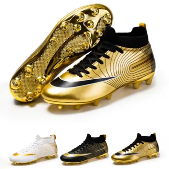Футболни обувки на златни подметка TF/FG, обувки за професионални състезания, Комфортна нескользящая футболни обувки за младежи на трева на открито