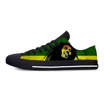 Горещото и хладно през лятото Bob Marley Реге Звезда Rock Music Easy ежедневни обувки на най-новите модели, дишащи мъжки и дамски класически маратонки с ниска берцем