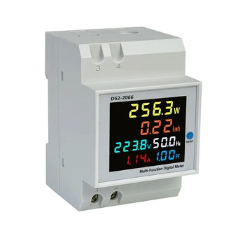 Многофункционален цифров измерител на DIN-шина с жидкокристаллическим дисплей Напрежение на тока активна мощност, честотата на Измерване на електрическата енергия Контролно устройство