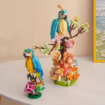 Съвместим с Градивните Елементи на Parrot Flowers Мъжки Женски Сглобяването на Модели на Модни Симулационни Цветове Творчески Украса За Дома