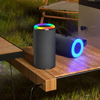2023 Bluetooth Високоговорител Открит Преносим IPX5 водоустойчив субуфер Звукова Панел Музикален Плейър RGB светлина слот аудио, Стерео Говорител