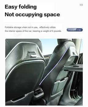 За Tesla Model 3, модел Y 2018-2023, работно бюро за задната редица, Сгъваема масичка на задната седалка 2 в 1 С безжично зареждане