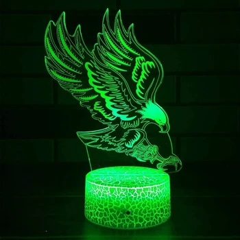 Нощна лампа Nighdn 3D Орел с оптична илюзия, led настолна нощна лампа, Коледен подарък за Рожден Ден за дете, семейна любовник