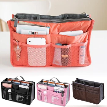 Чанта-органайзер, сгъваема чанта за съхранение, дамска чанта, организаторите за пътуване, в чантата 2023, модерна чанта за грим, козметични чанти за баня,