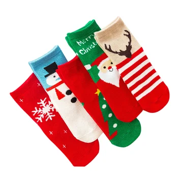 5 чифта чорапи, детски, коледни чорапи, памучни чорапи, модерен зимни топли чорапи (размер)