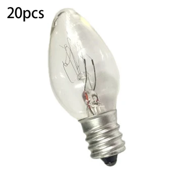 20 сменяеми лампи за нощно осветление и солна лампа с мощност 7 W C7 E12 Лампи с нажежаема жичка са от прозрачно стъкло