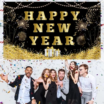 Фон с настъпващата Нова година 2024 Фойерверки Боке Чаша Шампанско Фон за снимки Банер в навечерието на Нова година във фото студио