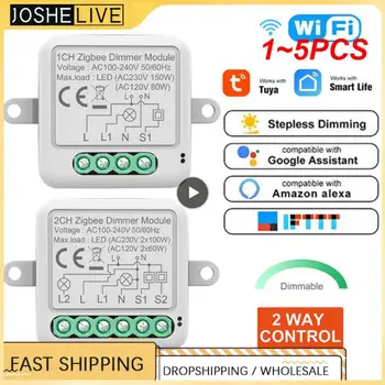 1 ~ 5ШТ Sasha WiFi Smart Dimmers Switch Модул Поддържа 2-Полосное Управление на Светодиодни Лампи Dimmable Switch Работа с Алекса Home