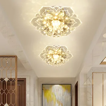 Модерна led таван полилей Crystal Petals, за да премине по коридора на стълбите на Вилата Галерии Кухня, Кафе бар вътрешно осветление