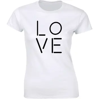 Реколта тениска Love, ретро женска тениска с добра мотивация и вдъхновяващи слоган