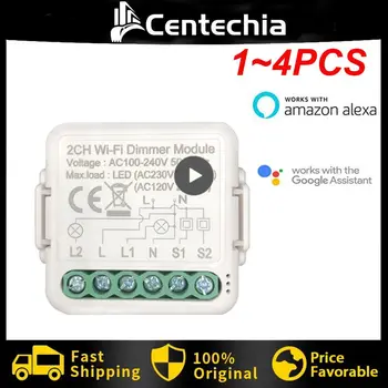 1 ~ 4ШТ Sasha 3.0 Smart Dimmer Switch Module 10А, Поддържа 2-Лентов Ключ за Регулиране на Яркостта за Управление, Работи с Алекса Alice Home