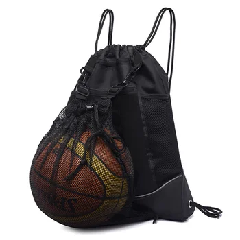 Баскетболно чанта от съвсем малък С множество джобове Страничната мрежа чанта за Преносим Футболно игрище за волейбол переноска Разтегателен Раница, Каска Багаж чанта