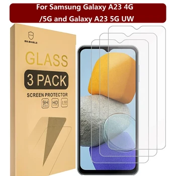 Mr.Shield [Комплект от 3 позиции] е Разработен за Samsung Galaxy в а23 4G / 5G и Galaxy в а23 5G UW [Закалено стъкло] [Японското стъкло твърдост 9H]
