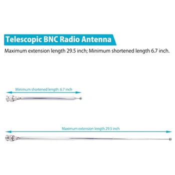 (2 опаковки) Радиоантенна BNC Конектор BNC за Штекерного Съединител за Адаптер Телескопична Антена BNC HF VHF UHF От Неръждаема Стомана