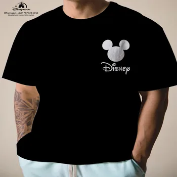 2023 Аниме Мики Лято Harajuku Нов Случайни Уличен Тенденция Универсален Марката Disney С Принтом Мъжка Тениска С кръгло деколте 2K
