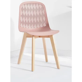 Скандинавските пластмасови столове, модерен минималистичен домашен столче с облегалка, креативни маси и столове от масивно дърво, офис компютърни книги,