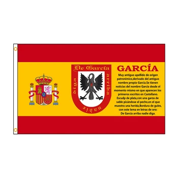 ФЛАГЛАНДИЯ 90x150 см 3X5 фута Флаг на Испания на стопанските имената на Гарсия Хералдиката Украса хартата банер