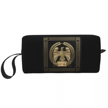 Златен Императорски Орел Рим SPQR Пътна Чанта за тоалетни принадлежности Емблемата на Римската Империя Козметични Органайзер за грим за съхранение на козметика Dopp Kit