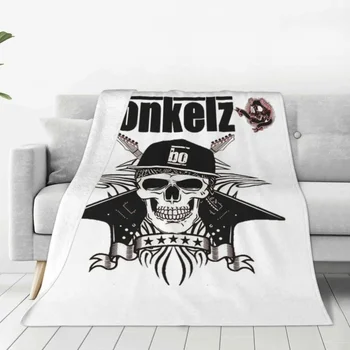 Вязаное одеяло с черепа Bohse Onkelz Вълнени наметала на немската рок-музика За домашно дивана Персонализирани Леки завивки