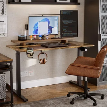 Електрически маса с регулируема височина, Офис бюра, Стоящ бюро - Поставка за маса с съединителната платка, Компютърна маса за четене, лаптоп Геймерский