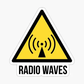 Радиовълни Знак на Опасност Предупреждение За Опасност 5ШТ Автомобилни Стикери за Смешно на Фона на Стената Аниме Възел, Хладилник Детско Прозорец на Къща