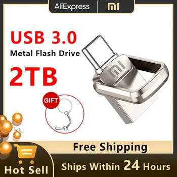 Xiaomi 2 TB U-диск USB 3.0 Флаш памет Type-C USB Интерфейс 1 TB Мобилен телефон, Компютър Взаимно прехвърляне на Преносима USB памет