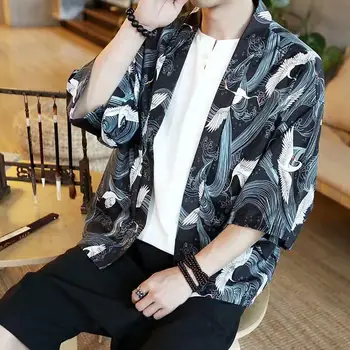 Популярната мъжка риза, Тънките лесна намаляване на японската реколта солнцезащитная риза, Кимоно, Мъжко Кимоно, Градинска облекло
