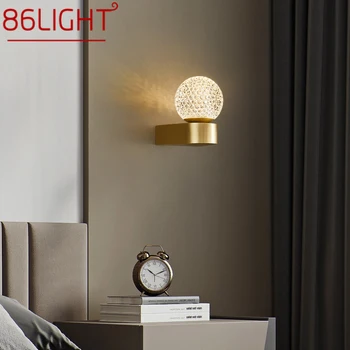 86LIGHT Модерен златен месинг, с монтиран на стената лампа LED 3 цвята, просто творческа халба бира за домашен интериор на спалнята