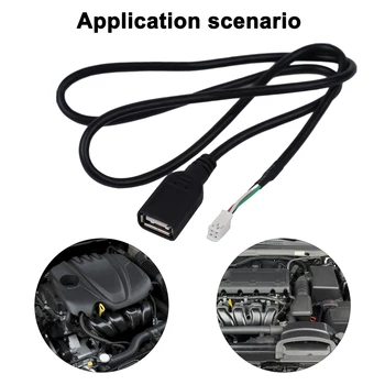 1 бр. Автомобилен USB-кабел с дължина 75 см, адаптер с 4-пинов конектор, USB удължител, адаптер за авто радио, стерео уредба, Универсални комплектуващи Детайли