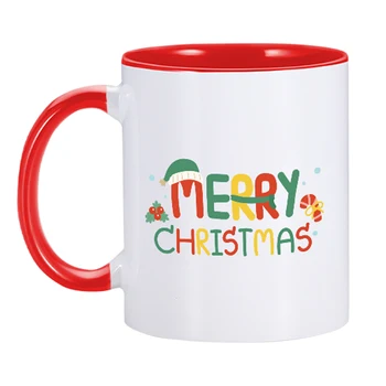 Коледна Кафеена Чаша Потребителски Снимки Керамична Чаша С Весел Коледен Чай И Мляко, за Родителите си, гаджето си, на Семейството, на Уникални Идеи за Коледен Подарък