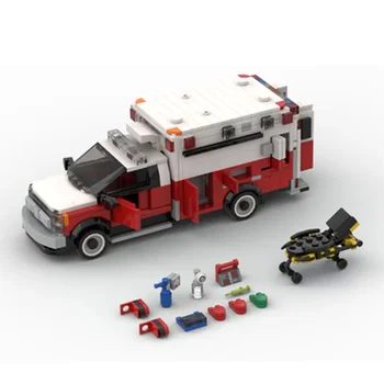 Нов MOC-127800 оказване на Първа Помощ - Градски Автомобил 21 F-550 Детски Играчки 728 бр. Детски Строителни Блокчета Играчки САМ Весел Коледен Подарък За Рожден Ден