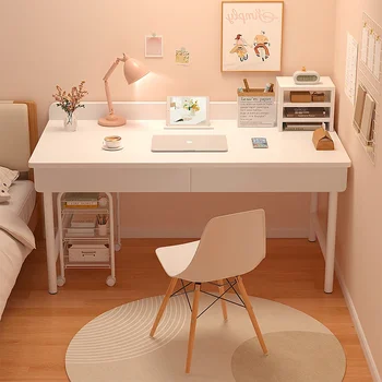 Минималистичен бюро за творчество, картотечные шкафове, Бяла маса за грим, стол, Ергономичен писмено бюро Enfant Home Furniture