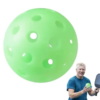 Светлинен рассольный топката Нощен Светло зелена топка с 40 дупки Зелен Рассольный топката Подаръци за спорт на открито, оборудване за Пиклбола