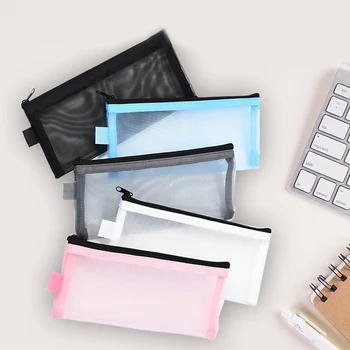 Прозрачен молив случай за моливи Окото чанта за моливи Канцеларски материали Офис кабинет Преносимо съхранение голям капацитет Ученически пособия