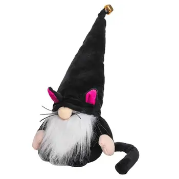 Маса за декор във вид на елф върху Хелоуин, Декорация във формата на gnome за Хелоуин, Безлични кукла с шапка на мишката, Празничната трапеза за парти в чест на Хелоуин, реколтата