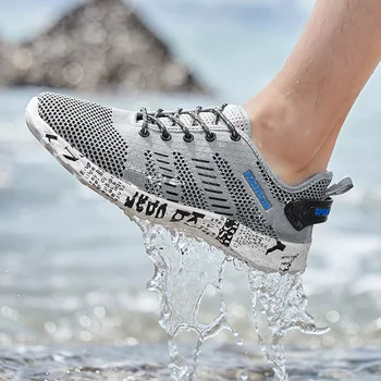 Мъжки водна обувки, големи размери 39-48, бързо съхнещи водни маратонки, Мъжки градинска спортни обувки, дишаща летни обувки на 360 градуса, мъжки
