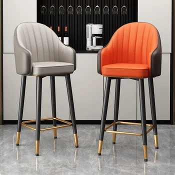 Модерни бар столове Nordic за хола, офис стол, трапезария, Модерни и луксозни домашни столове за оформяне на интериора на бара