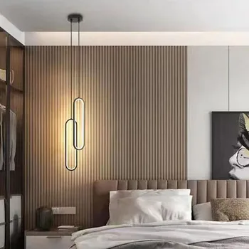 Минималистичен led окачен лампа в скандинавски стил, модерни висящи лампи с две глави за спални, прикроватной нощни шкафчета, декорация трапезария, полилеи